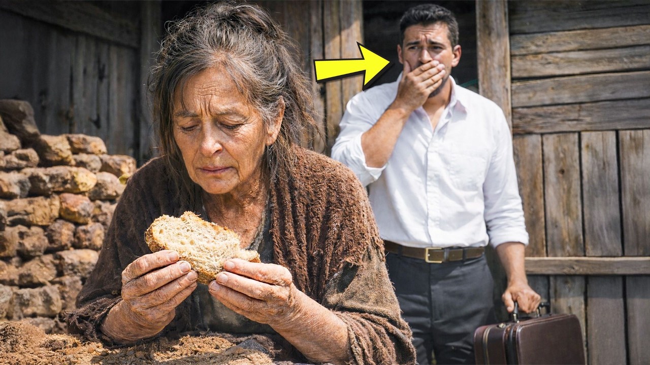 EL HIJO TRIUNFÓ EN EL EXTRANJERO… PERO ENCONTRÓ A SU MADRE COMIENDO PAN SECO EN UNA CABAÑA