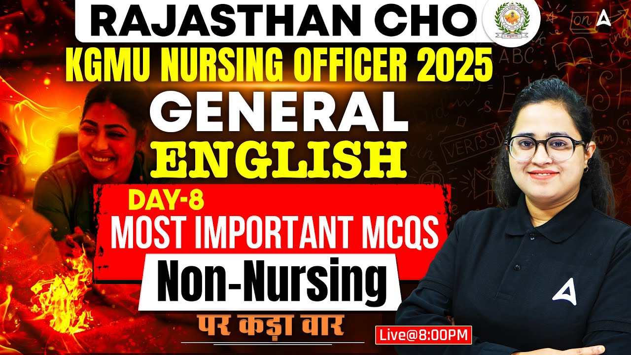 Rajasthan CHO/ KGMU Nursing Officer Exams | General English Important MCQs #8| by Gazala Mam