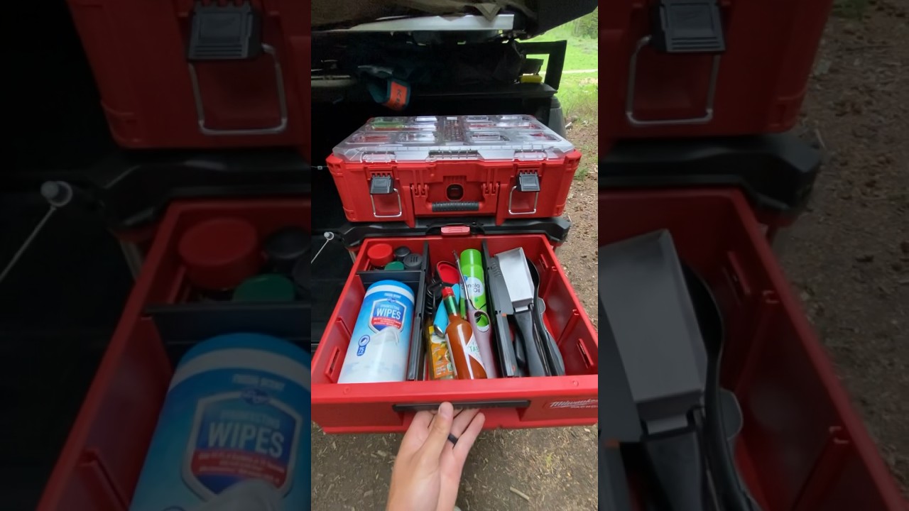 Obsessed with this new camp kitchen setup! #overland #camping #milwaukee