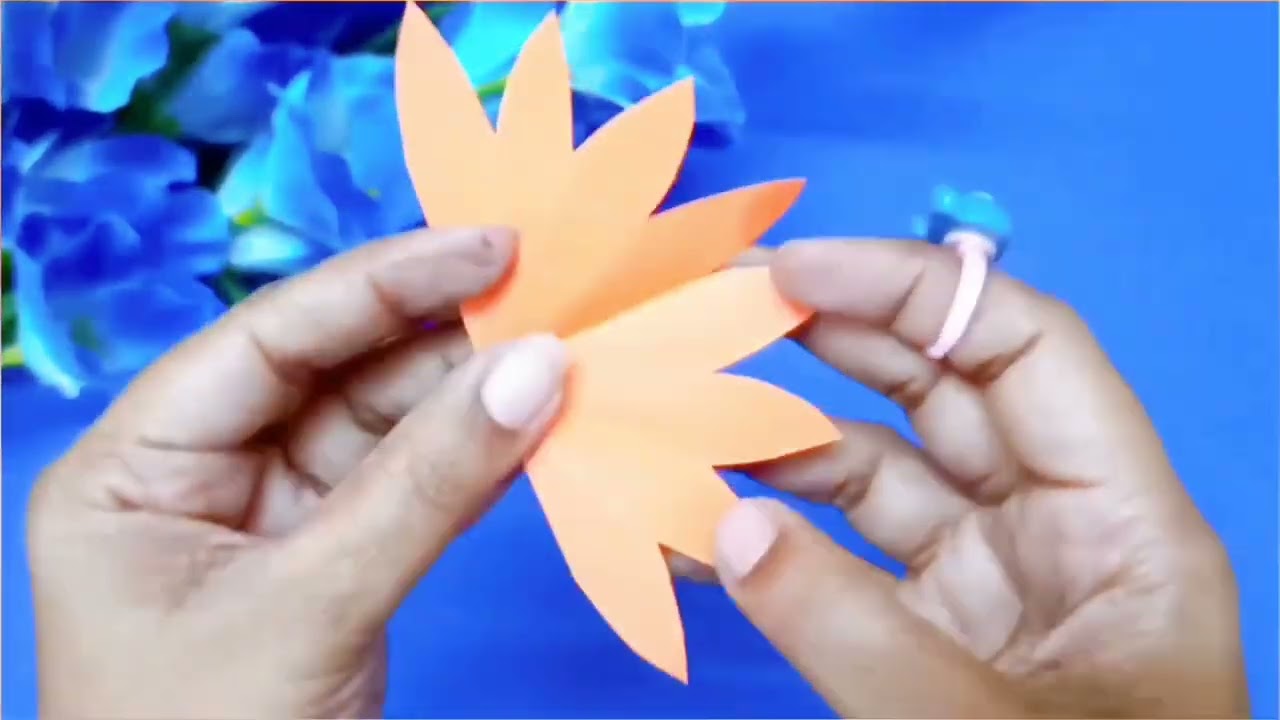 Diy Easy paper flowers 🌼/How to make orange color flower craft/How to make paper flowers at home/