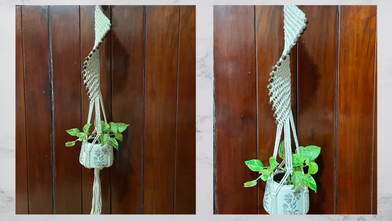 Macrame spiral pot hanger | How to make macrame plant hanger | Diy Macrame tutorial
