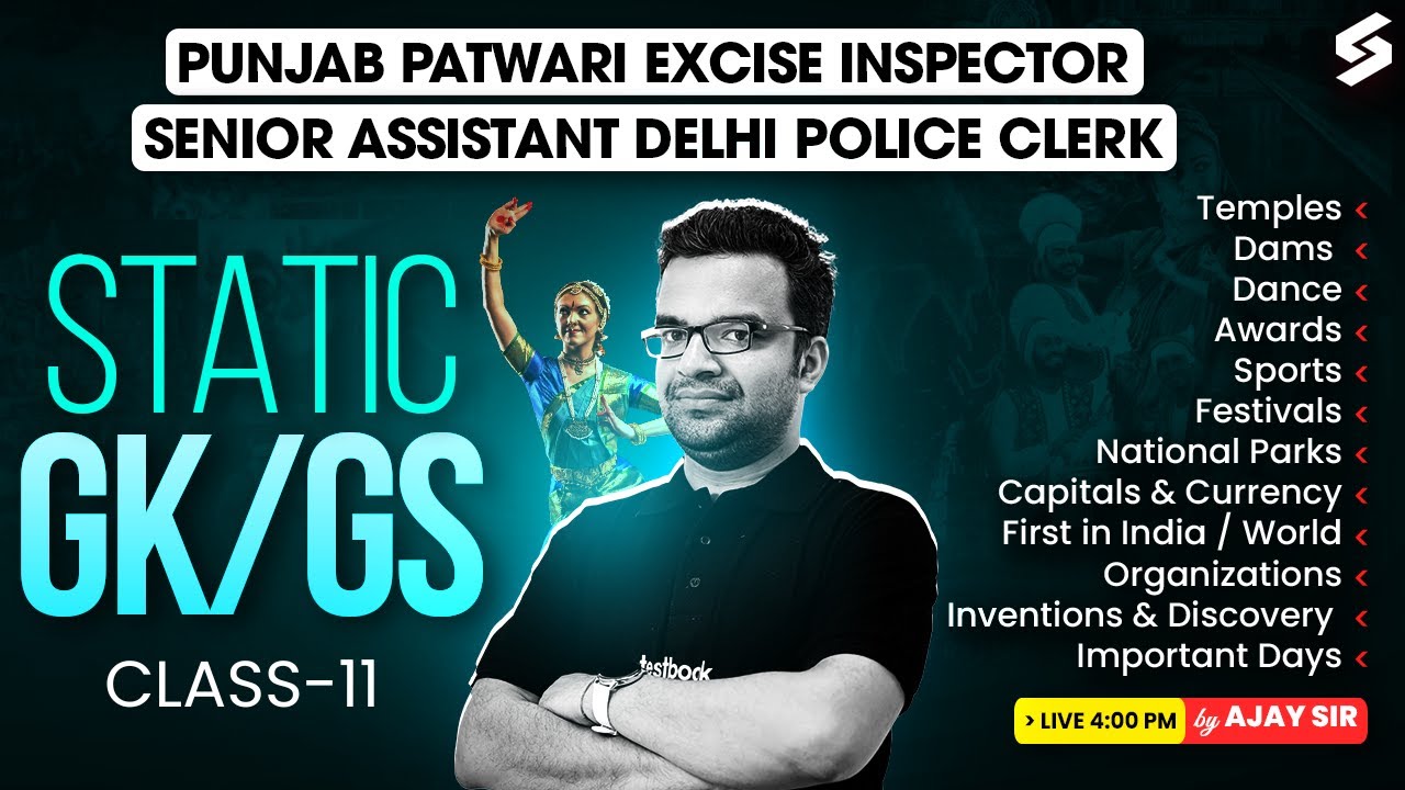 Static GK Important Questions for PSSSB Patwari/Excise Inspector/Jail Warder 2025 | By Ajay Sir