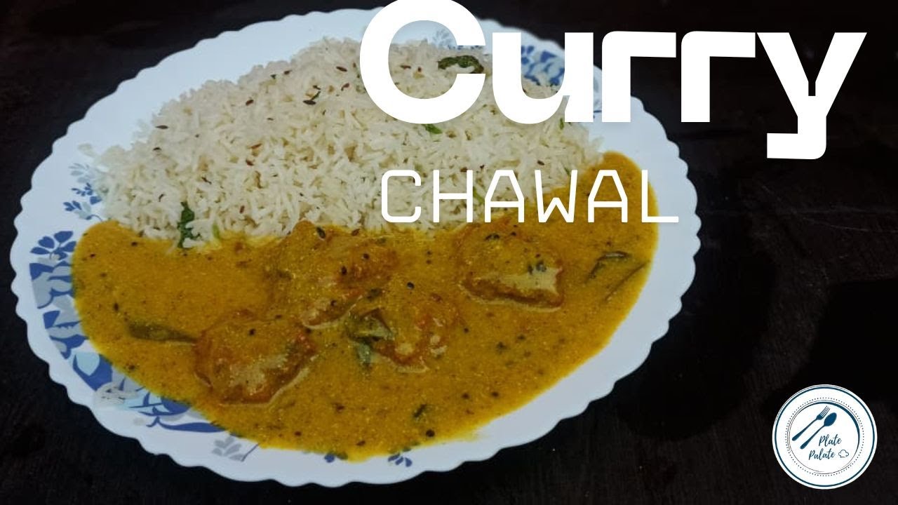 Curry Chawal Recipe | Punjabi Style Curry Chawal | Pyaz Pakoda Curry Chawal | Simple Veg Thali