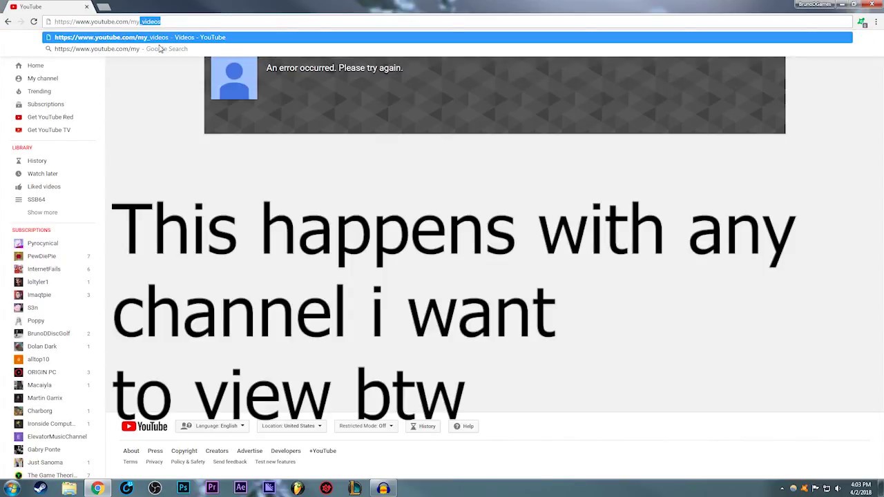Why You Need To Click The Bell Icon On Youtube + Unable to View Channels