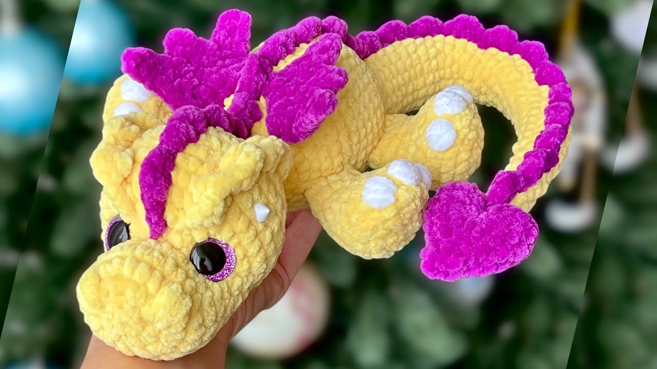 How to crochet a Dragon FREE Video Tutorial / Part 1 / Amigurumi Dragon Crochet Pattern ETSY