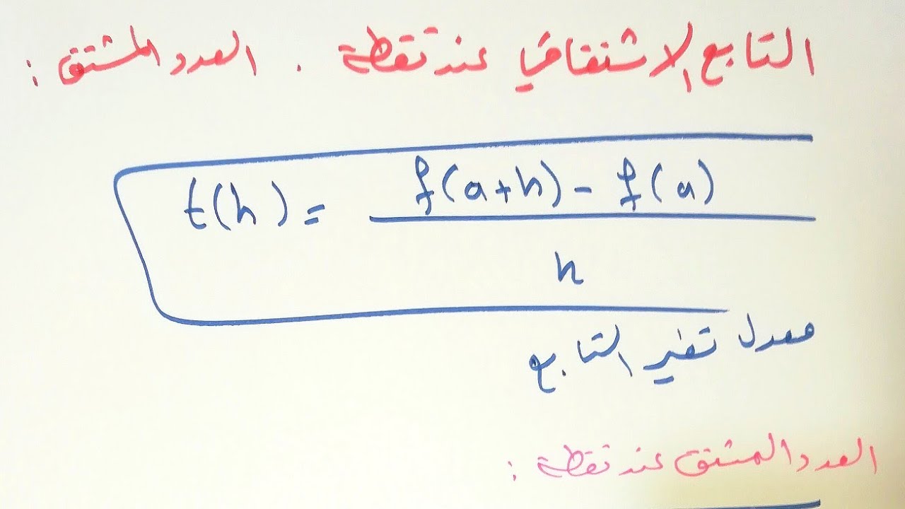 تعريف العدد المشتق، دراسة قابلية الاشتقاق عند نقطة ( حادي عشر)