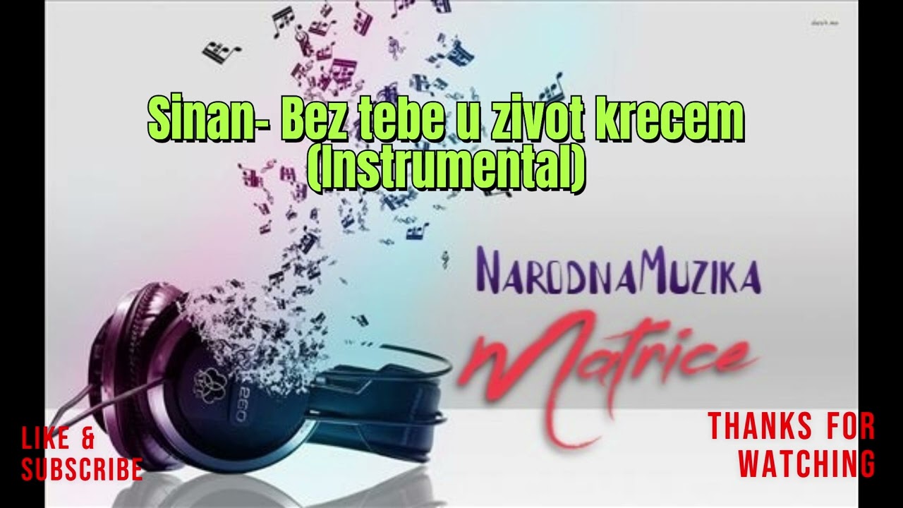 Sinan- Bez tebe u zivot krecem MATRICA KARAOKA
