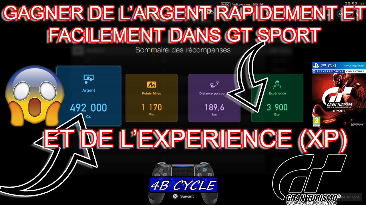 💰🏎TUTO COMMENT GAGNER RAPIDEMENT ET BEAUCOUP D'ARGENT DANS GRAN TURISMO SPORT ARGENT RAPIDE GT SPORT