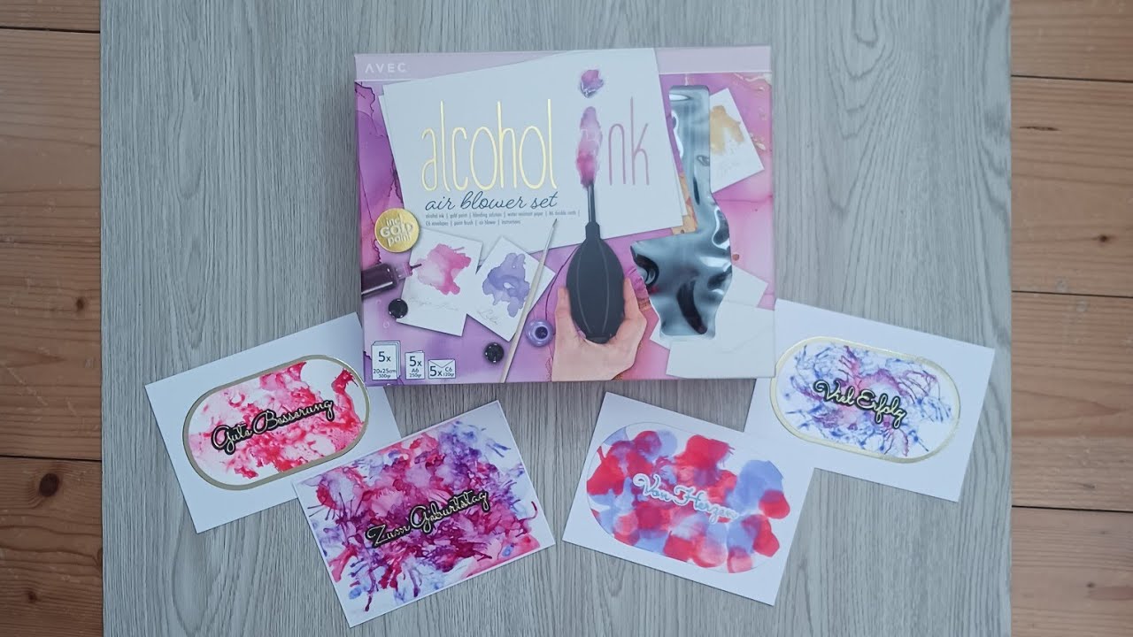 Heute mit dem alkohol ink Set von #action ein paar Karten gewerkelt