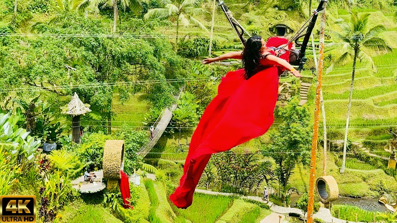 Ubud Swing at Cretya Ubud Bali 🇮🇩 | Epic Jungle Swing Experience! #ubud #bali #travel #trending