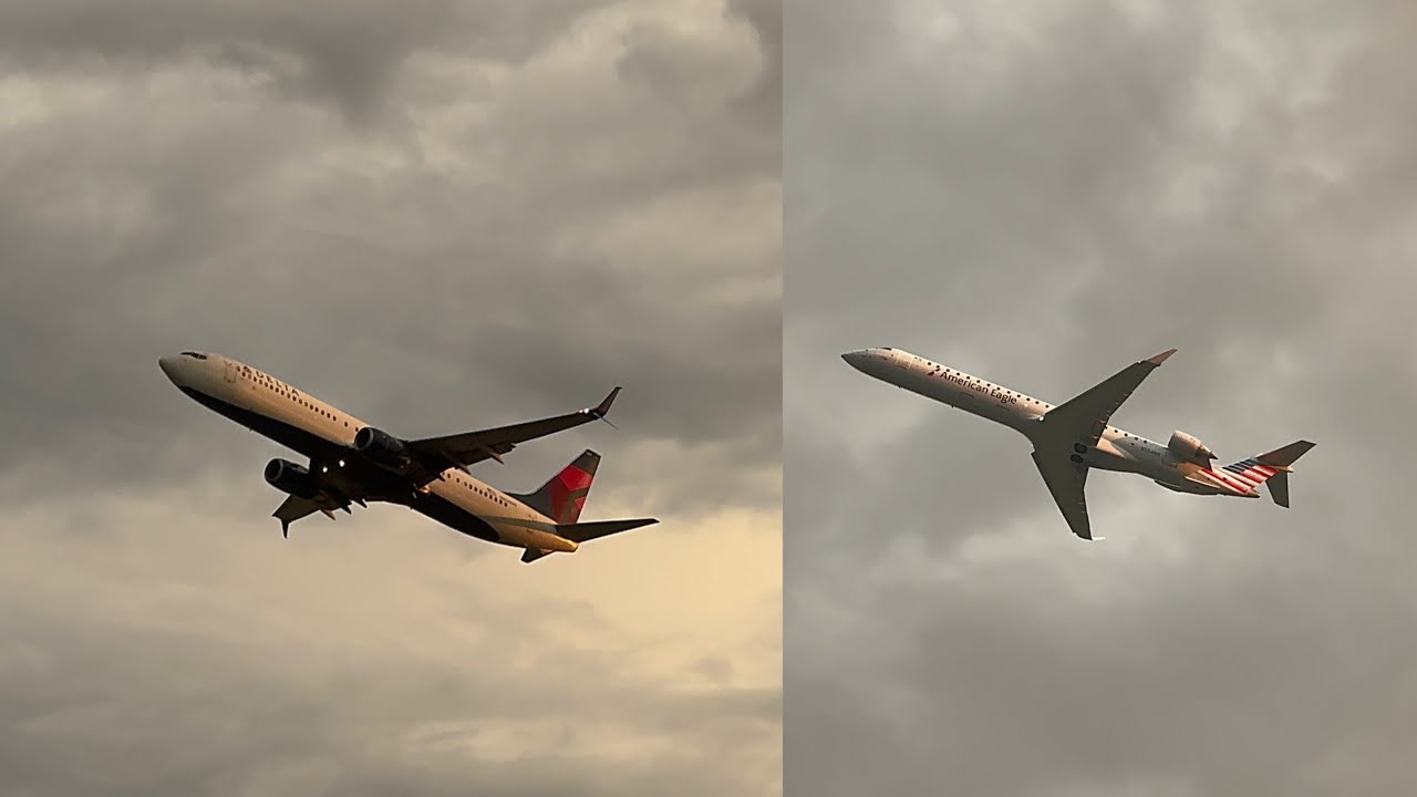 Delta 737-900 and American Eagle (PSA Airlines) CRJ-900 Back to Back Golden Hour Departures from DAB