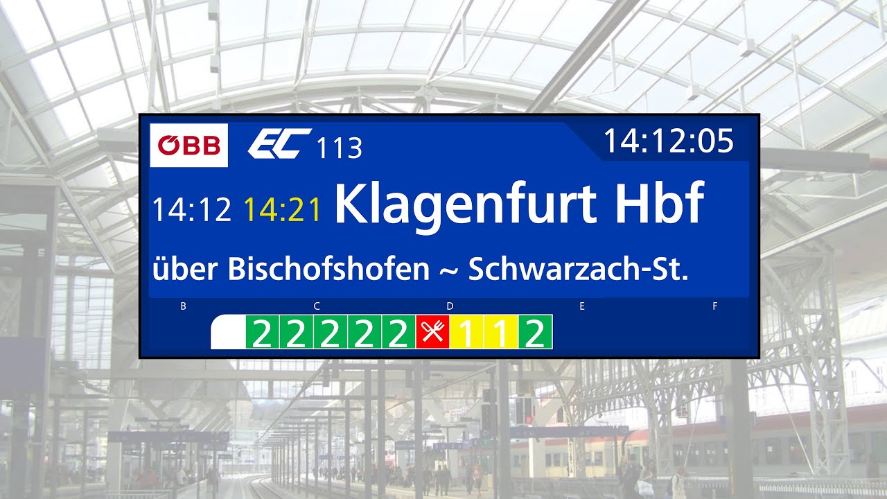EC 113/213 nach Klagenfurt Hbf/Zagreb Gl. kol. | Verspätet | TTS Chris Lohner | Salzburg Hbf