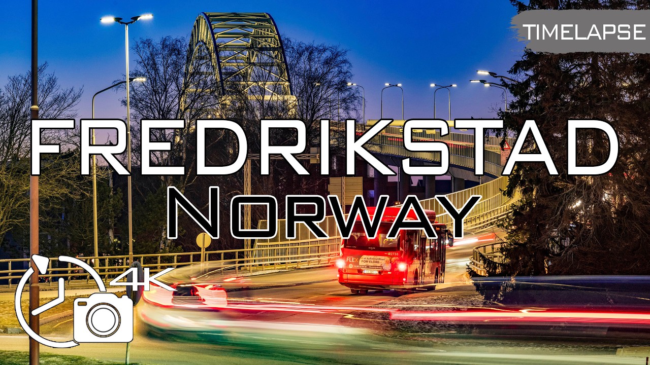 Timelapse Fredrikstad & Gamlebyen, Winter in Norway, 4k