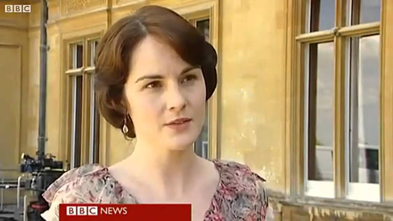 Dan Stevens and Michelle Dockery on BBC Breakfast 14.09.11 1of2