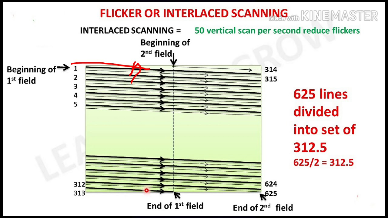 Interlaced scanning and flicker in hindi
