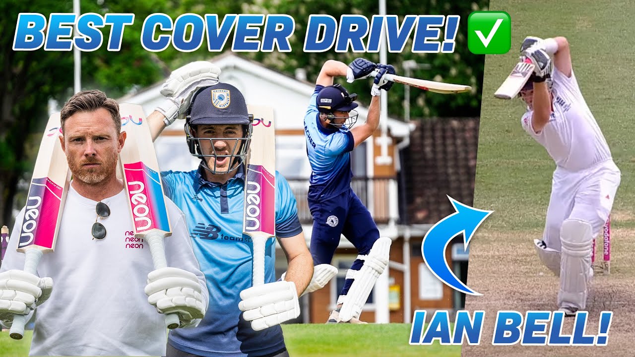 IAN BELL teaches VILLAGE CRICKETERS how to play the Cover Drive