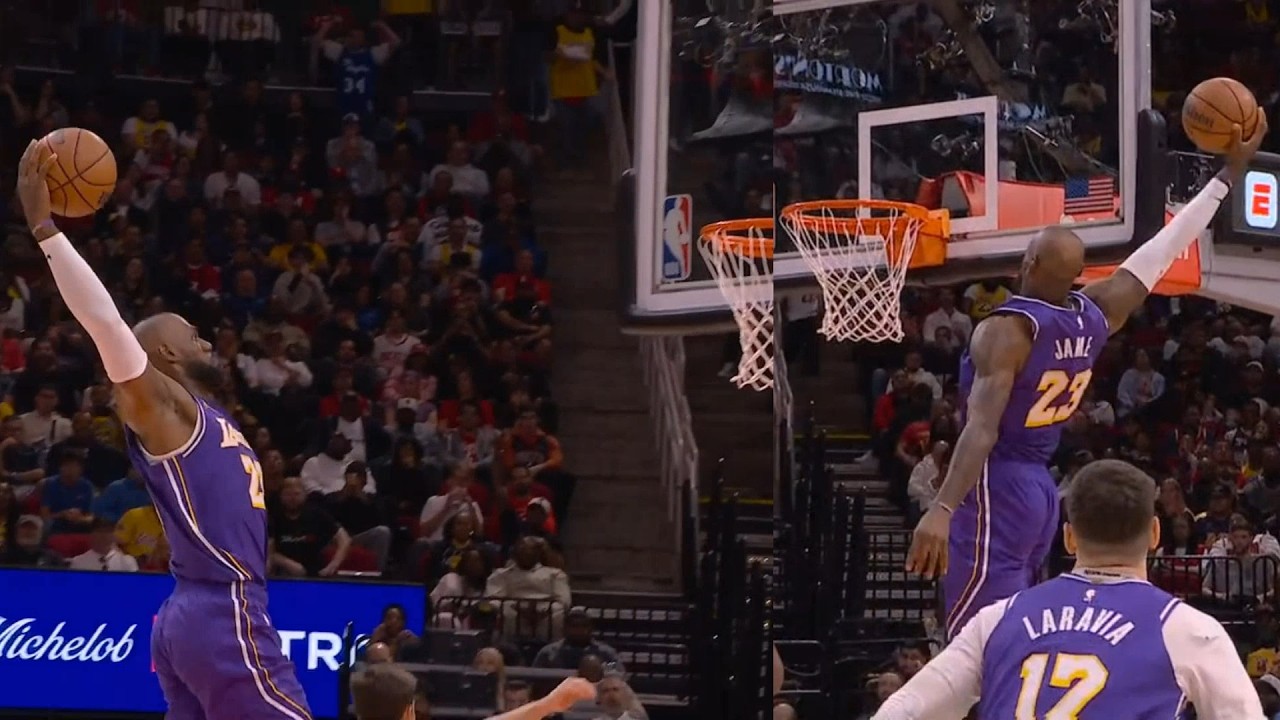 Леброн Джеймс устроил настоящее шоу данков в первой половине матча против «Рокетс» 🔥🔥