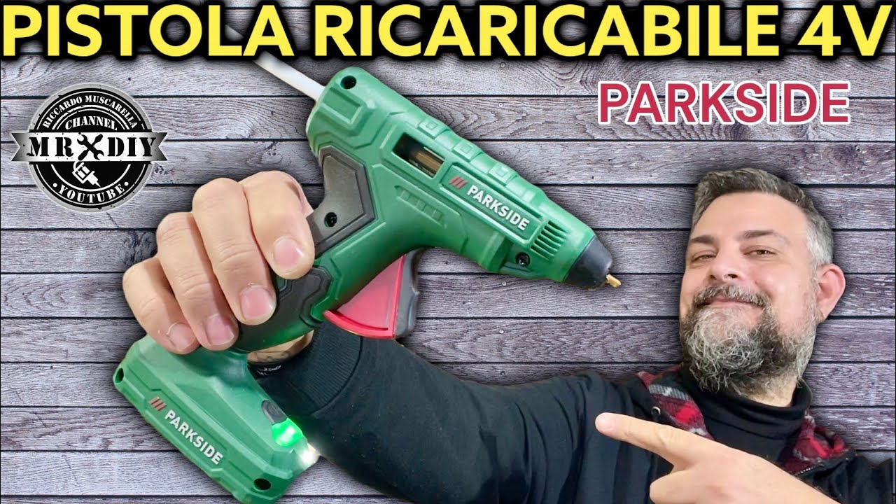 Mini pistola per colla a caldo ricaricabile Parkside da 4V, phpa 4 c4 lidl a batteria. Come si usa.