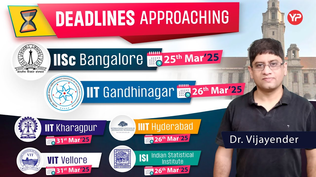 Deadline approaching this week in IITs & IISc | Post GATE Counselling/Guidance 2025