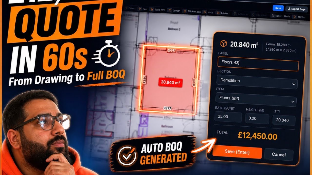 From Drawings to Full BOQ in minutes (Real Project Demo)