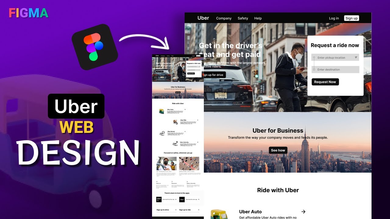Redesign Uber website figma | Uber web design figma