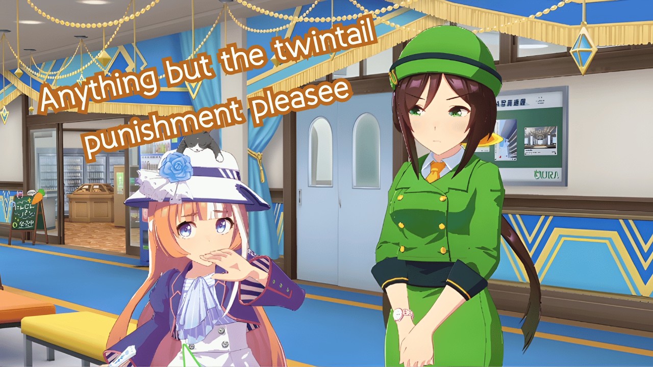 Director Akikawa almost twintail-ed by Tazuna (EN translation) - Uma Musume Lobby Conversation