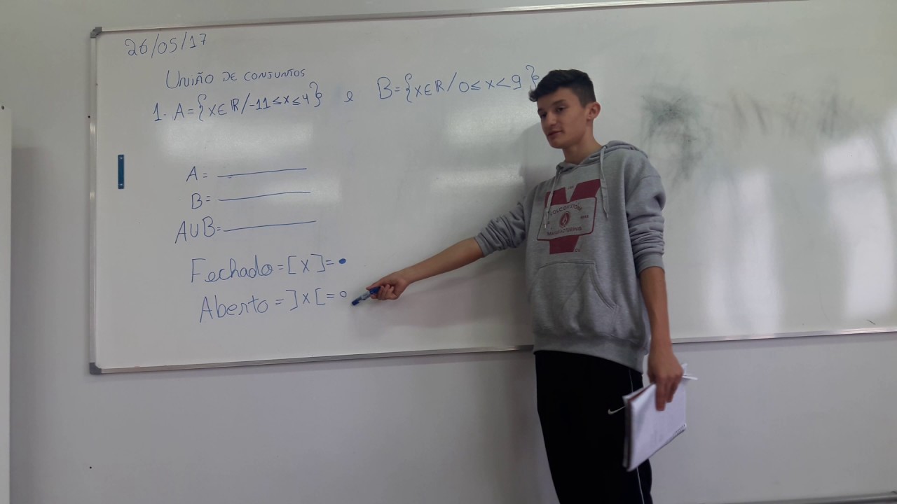 Uni&atilde;o de conjuntos - Aula de intervalos
