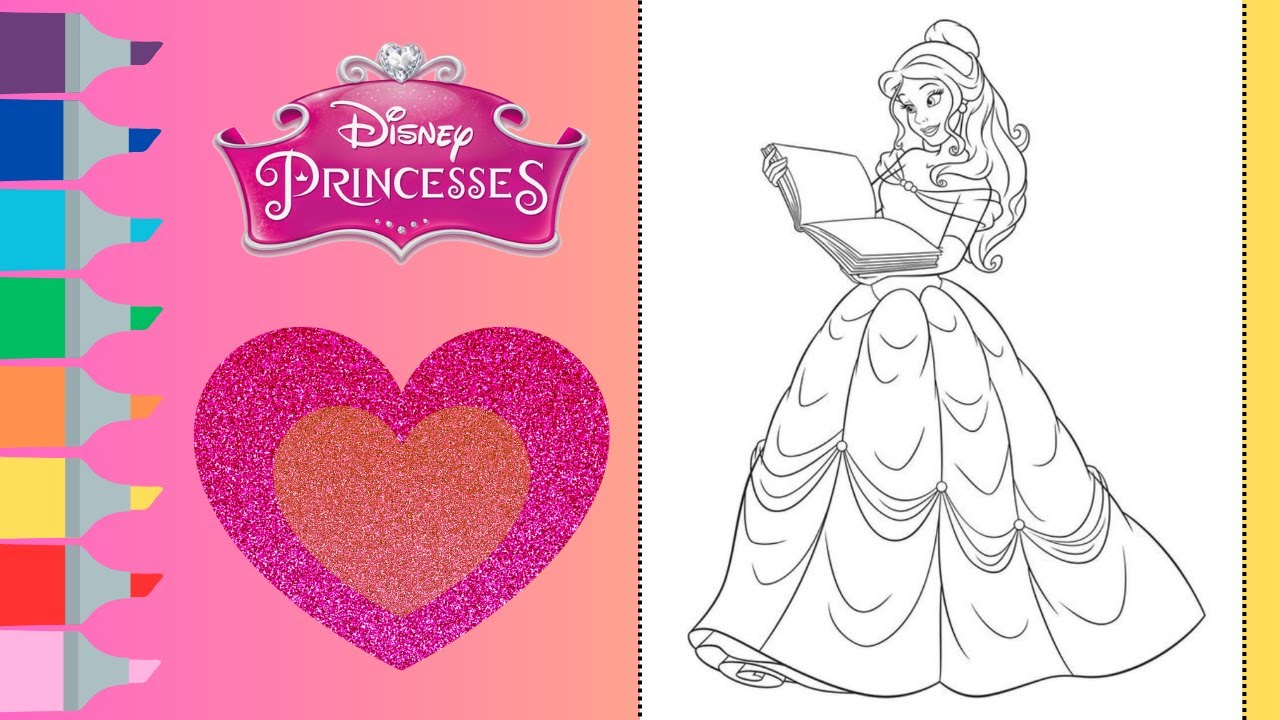 Princess Belle Coloring Book Page | Coloring Belle from Beauty and the Beast | Relaxing Coloring