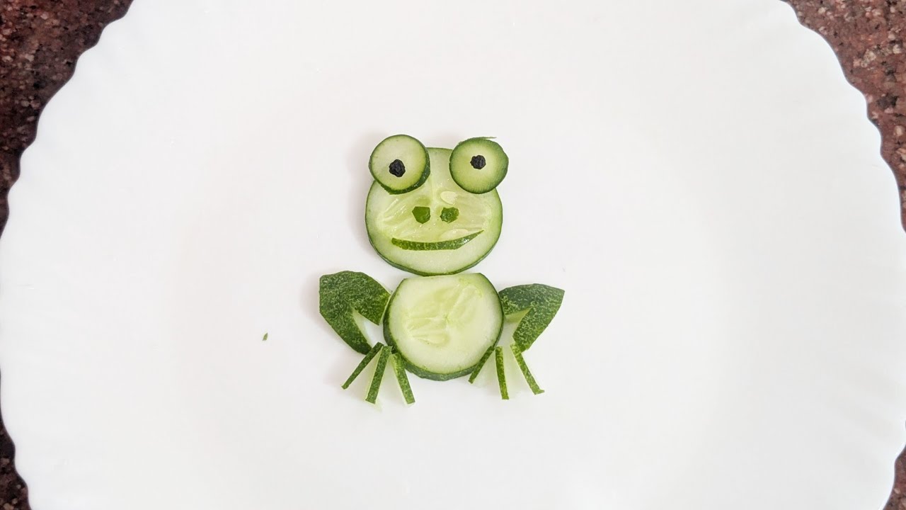 cucumber 🐸 carving/vegetable carving/Art in vegetable/Food decoration/carving/