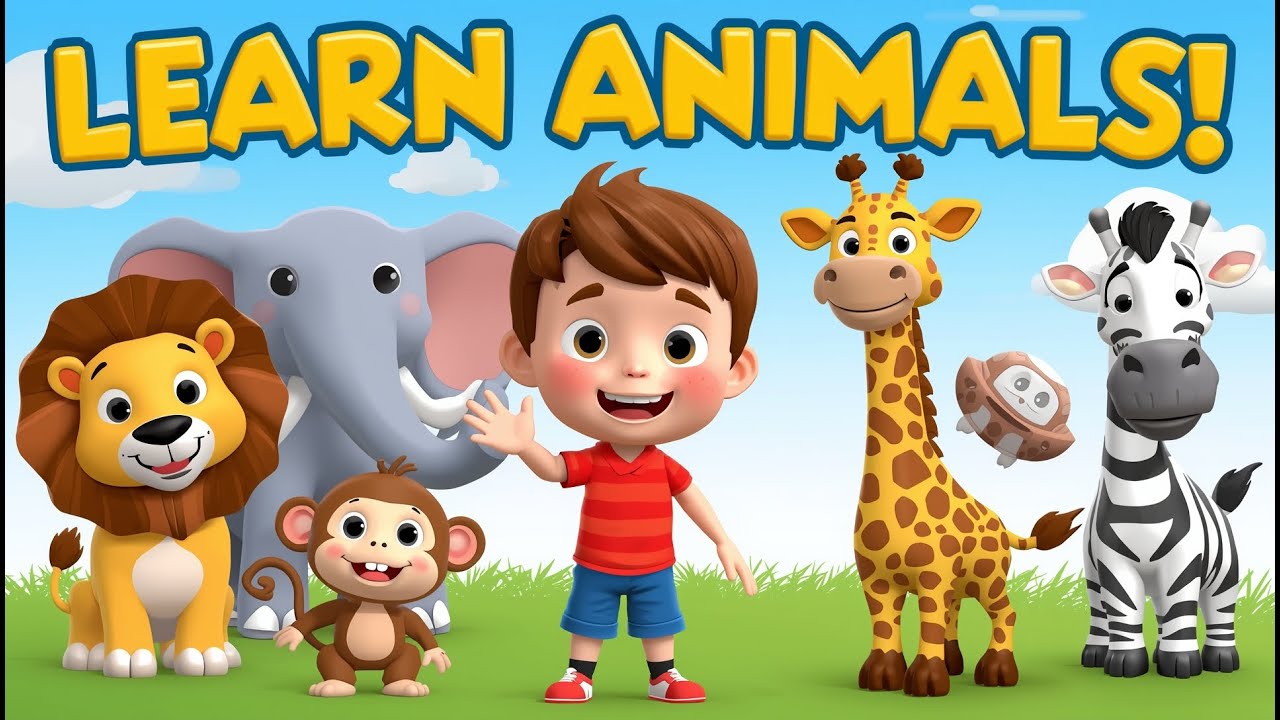KIDS LEARNING ANIMALS, Nursery Rhymes  Pre-school & Kindergarten SongsLIKE ABC, PHONICS, ALPHABET