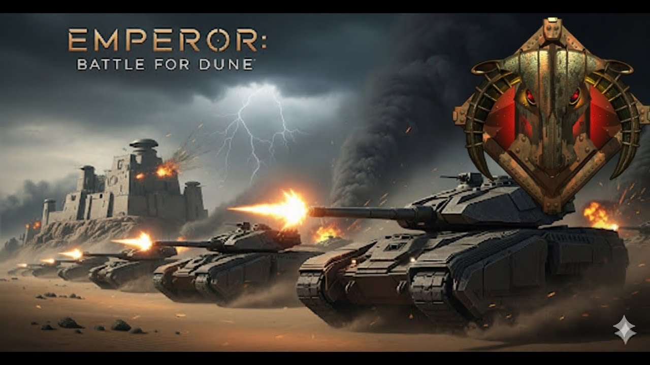 Emperor: Battle for Dune HARKONNEN 1 VS 5 HARD Free for all GAMEPLAY
