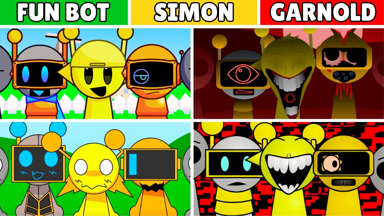 Incredibox Sprunki but TRIO (FUN BOT, SIMON, GARNOLD) From Top 40 Mods