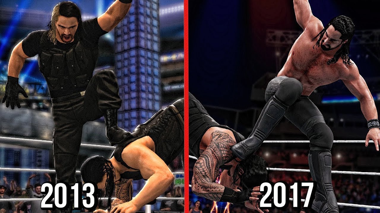 The Evolution Of Seth Rollins Curb Stomp ( WWE 2K14 To WWE 2K18 )