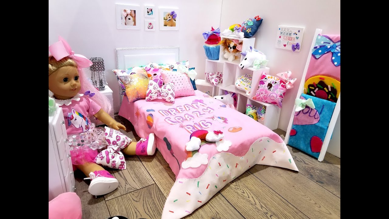 JOJO SIWA~AMERICAN GIRL DOLL BEDROOM SET UP (NEW ROOM TOUR)