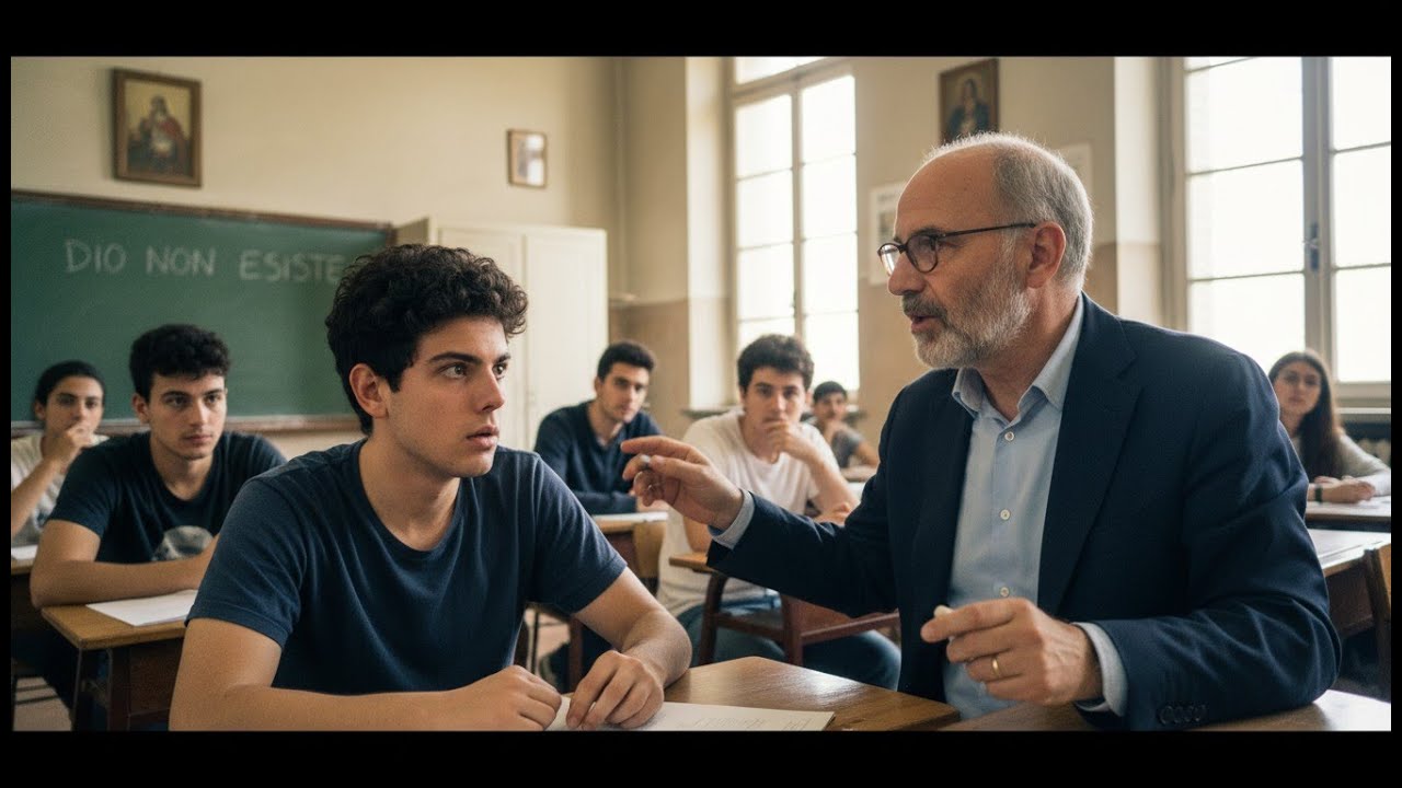Professore ateo provoca Carlo in classe: Dio non esiste — e se ne pente in pochi secondi