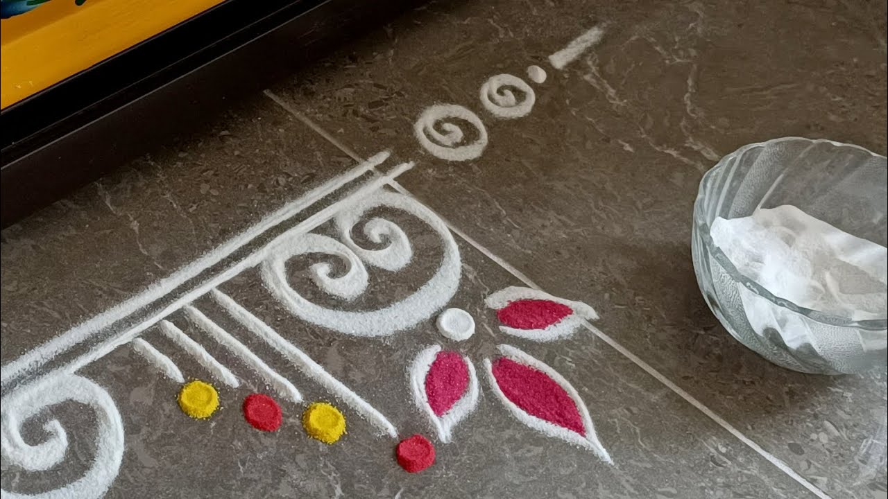 Beautiful border rangoli designs | Friday rangoli | Border muggulu | Navratri rangoli | Dasara kolam