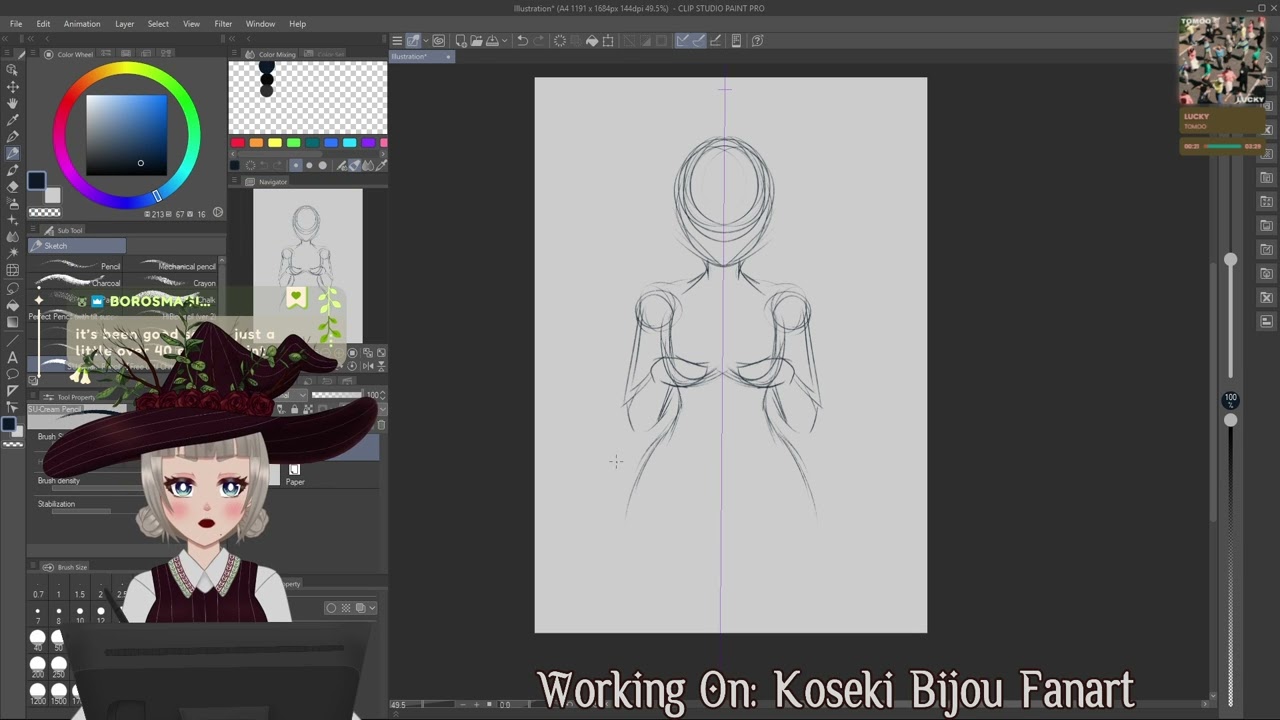 [Art] Drawing some Koseki Bijou fanart tonight!