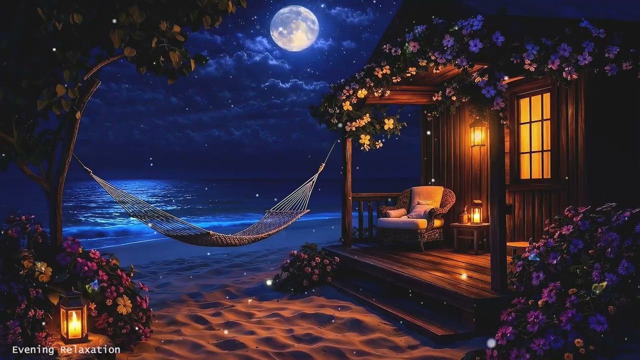 (No Ads) Fall Asleep Instantly ★ Tropical Ocean Waves ★ Deep Sleep Night Ambience