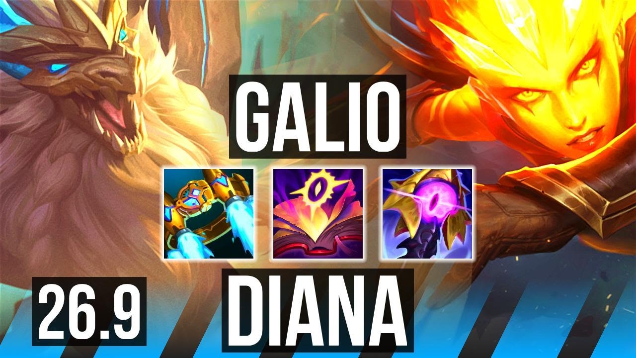GALIO vs DIANA (MID) | Stormraider's Surge, 44K damage, Good KDA: 19/3/24 | EUW Master | 26.9