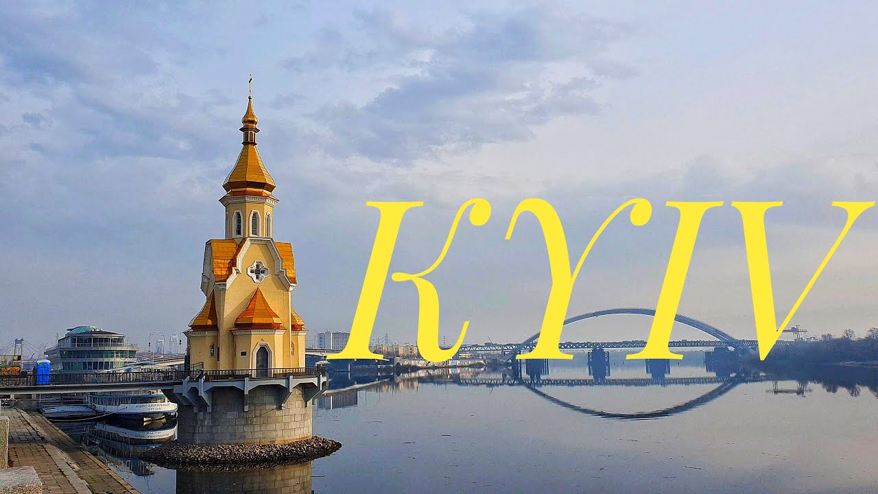 Kyiv, Ukraine. River Dnieper 4k 2020