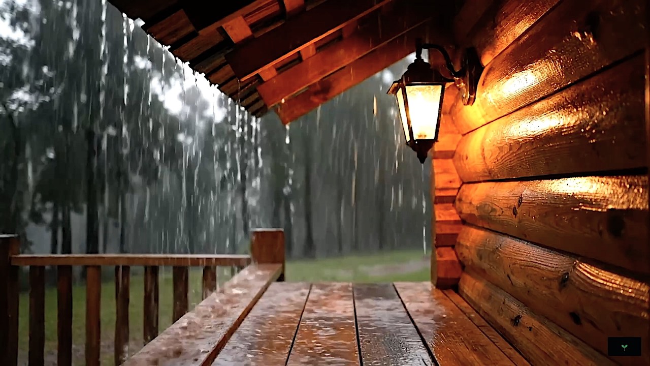 10 Hours Pure Rain on Wooden Porch | Heavy Rain Ambience No Music 💤 ASMR