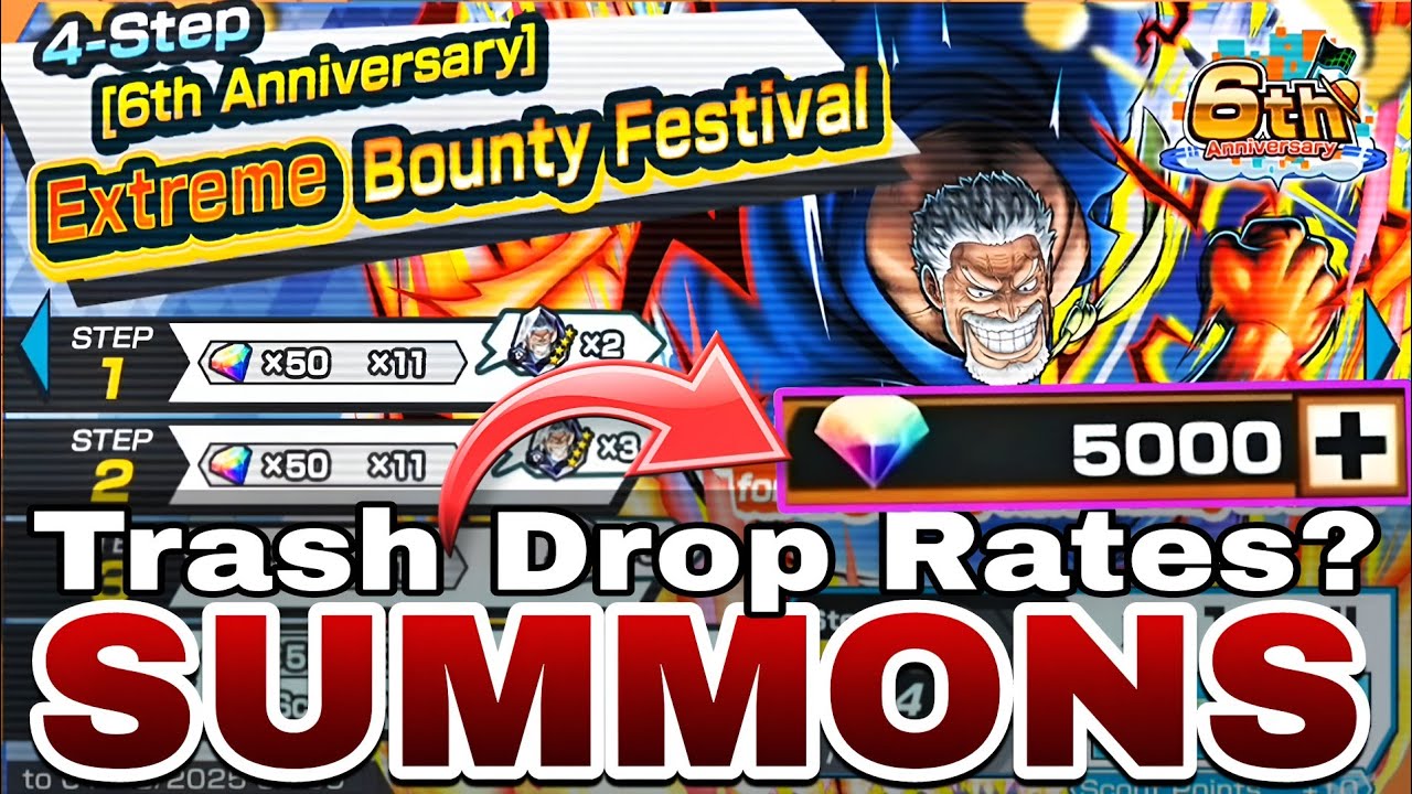 5000 Rds Summon On Ex Hero Monkey D Garp(3200 Rds To Guarantee!) | One Piece Bounty Rush OPBR