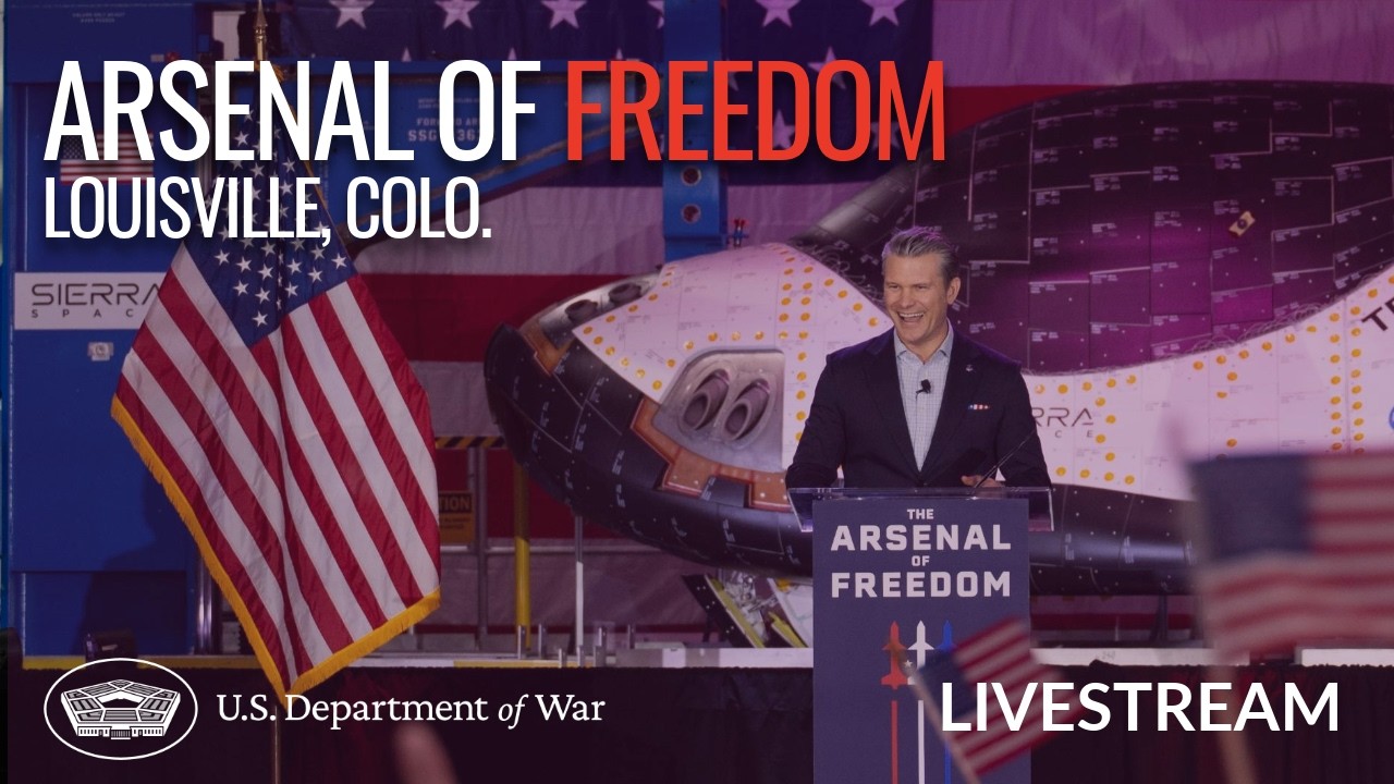LIVE: SecWar Speaks During a Nationwide Arsenal of Freedom Tour Stop at Sierra Space in Colorado