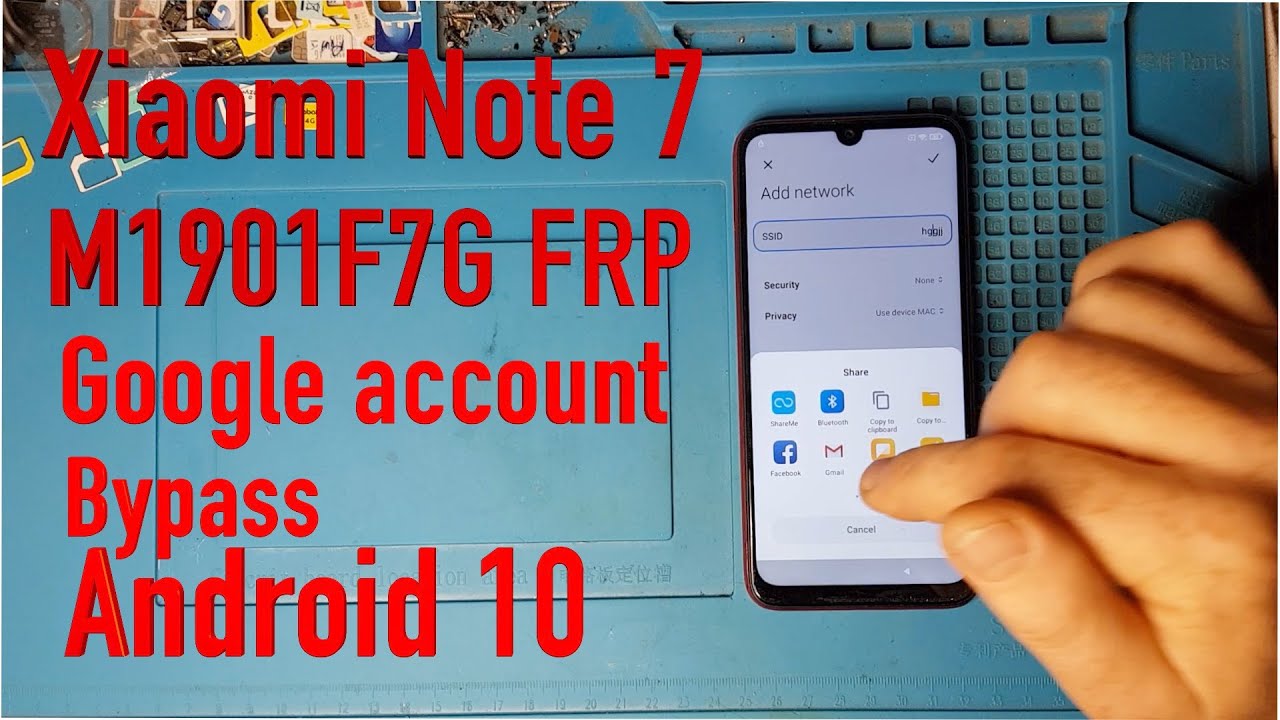 Xiaomi redmi Note 7 M1901F7G FRP google account bypass