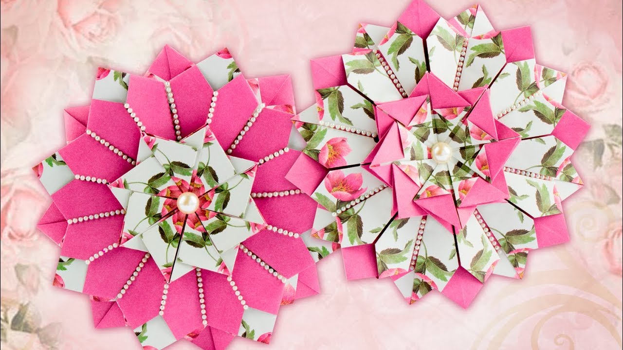 Ideen mit Herz - Mandala-Blume basteln - einfache Faltanleitung - Origami