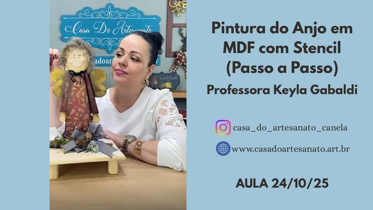 Pintura do Anjo em MDF com Stencil (Passo a Passo)
