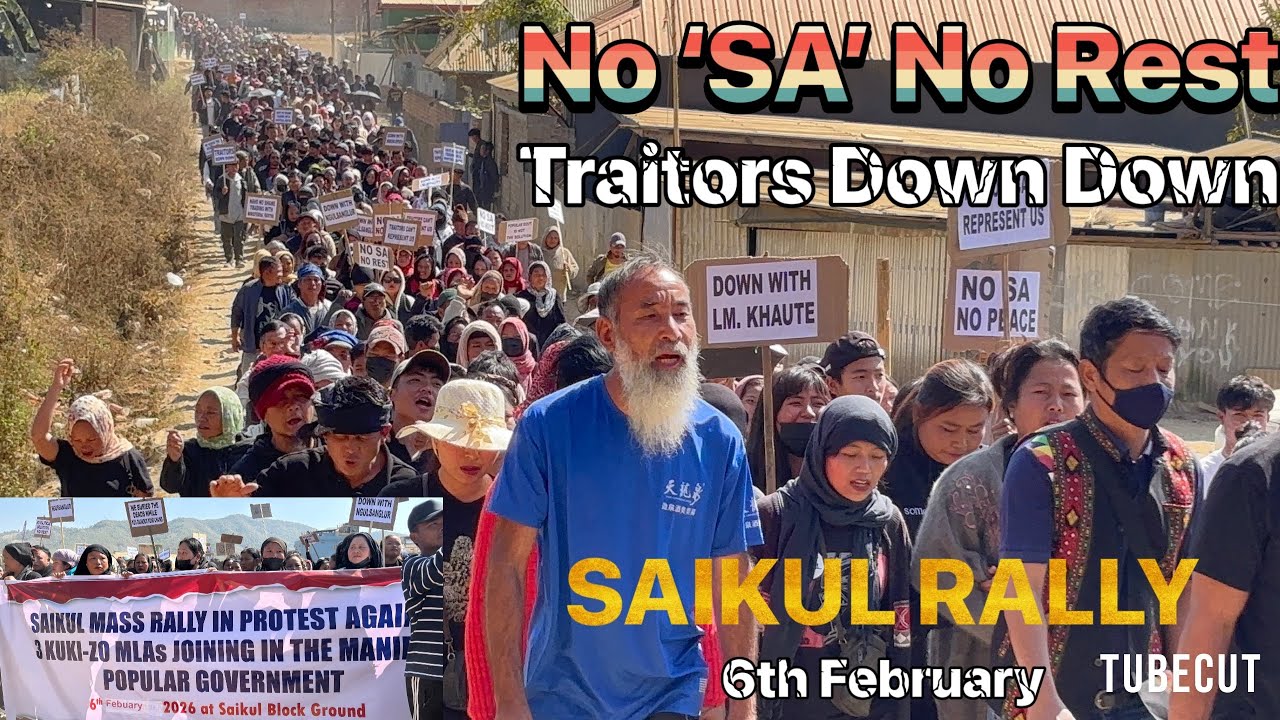 SAIKUL MASS RALLY IN PROTEST AGAINST 3 KUKI-ZO MLAs JOINING IN THE MANIPUR POPULAR GOVERNMENT..