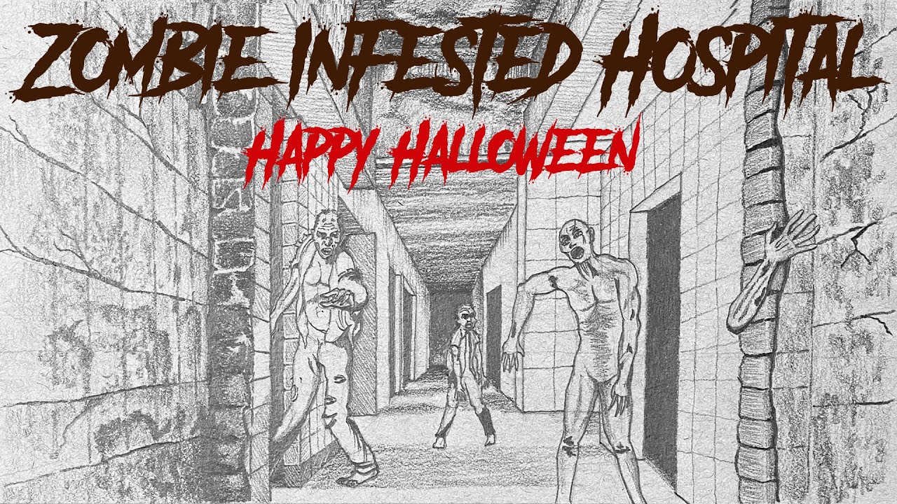 How to Draw Zombie-infested Hospital in One Point Perspective