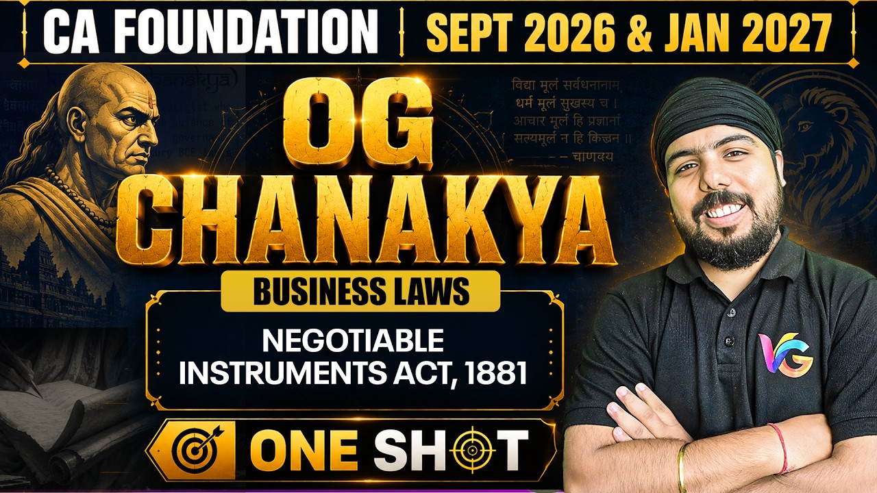 Negotiable Instruments Act, 1881 | Business Laws One Shot Revision | CA Foundation May/Sep 2026