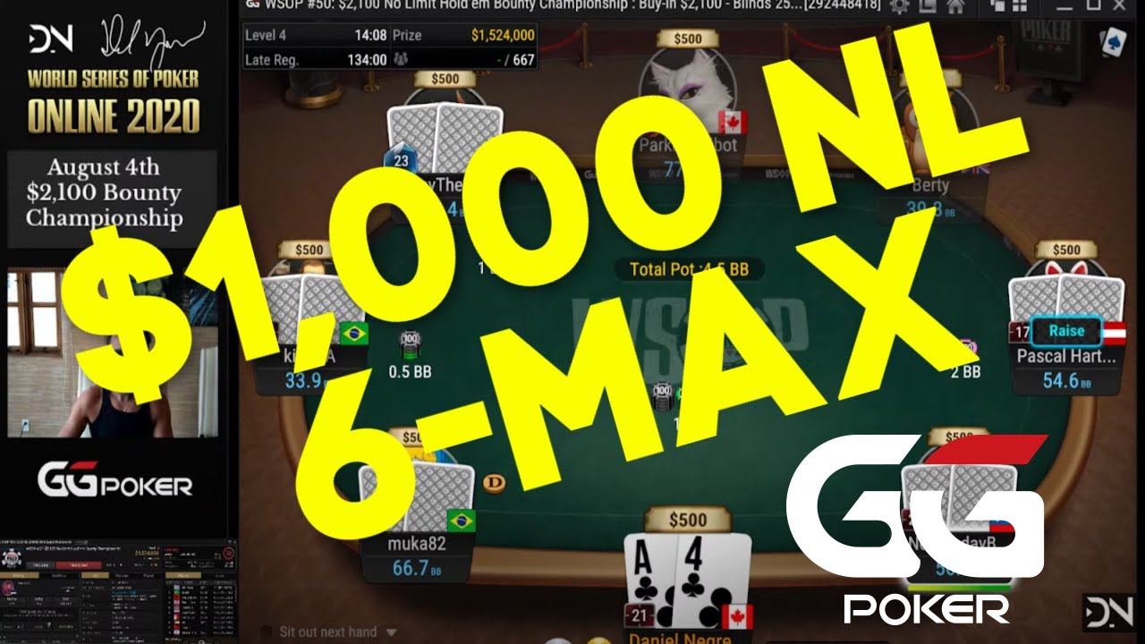 2020 WSOP Online $1,000 No Limit Hold'em 6-Max